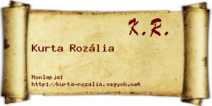 Kurta Rozália névjegykártya